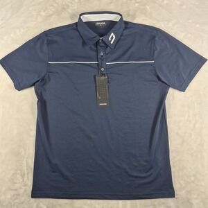 Druids Golf Polo Men's XL Blue Performance Block Pique Lightweight Stretch NWT